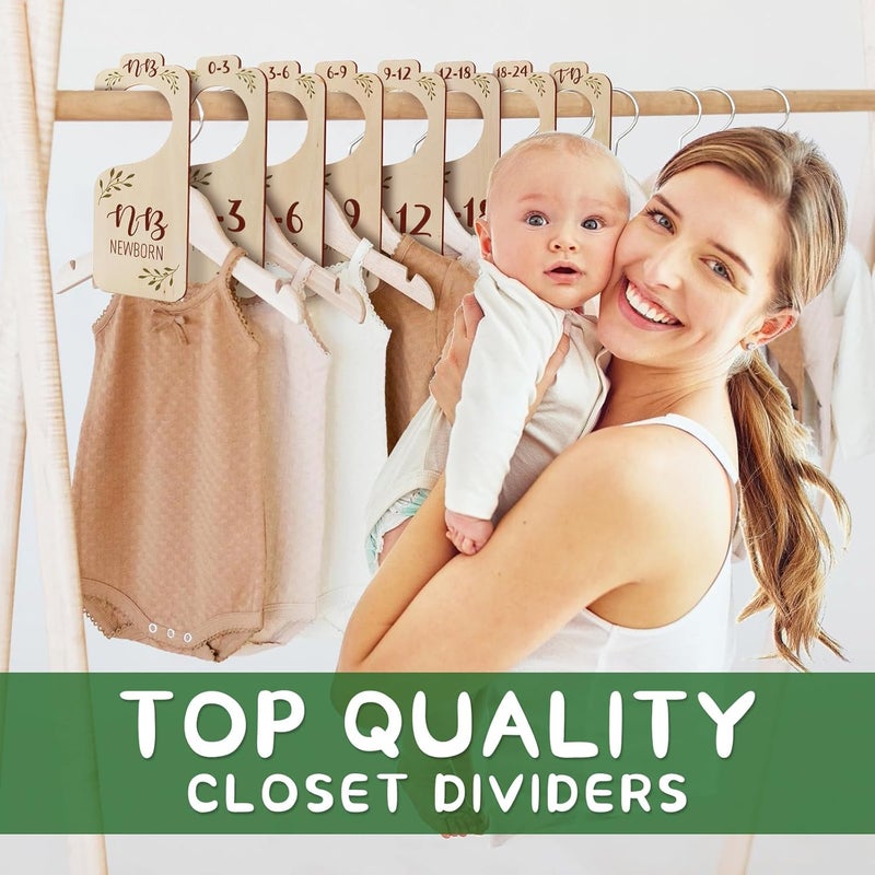ITDYB Baby Closet Dividers - Set of 8 Wooden Double-Sided Baby Clothes Organizer from Newborn to Toddler for Daily Gender-Neutral Baby Nursery Decor - Image 5